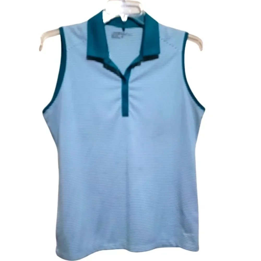 Nike Golf Women's Sleeveless Green and White Stripe Shirt Size XLarge